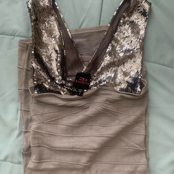 Small Bebe silver and gray dress - Picture 3 of 6